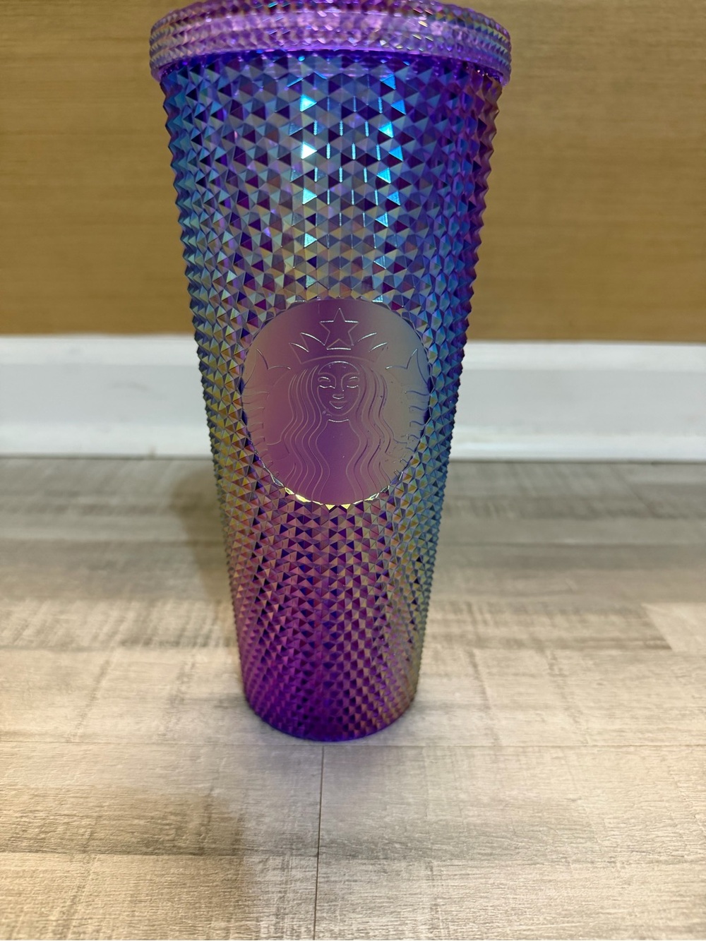 Starbucks Purple Oil Slick Iridescent Studded Cold Cup Tumbler 24oz w/ Straw